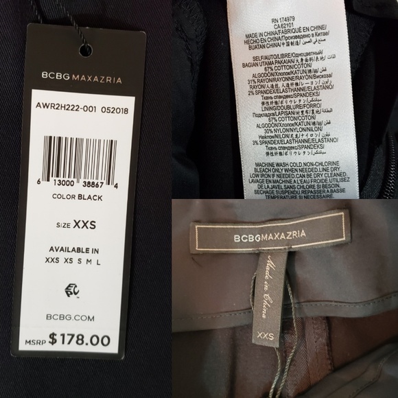 NWT BCBGMAXAZRIA Pleated High Waist Cropped Pants - Picture 7 of 7